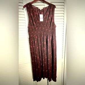 NWT Michael Kors Dark Ruby Midi Dress sz XXL